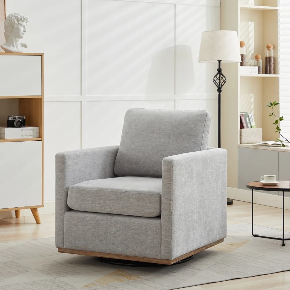 # Sedia Moderna Ecologica per Soggiorno, Girevole a 360 Gradi, con Cuscini Decorativi, Rivestimento in Tessuto, Ergonomica