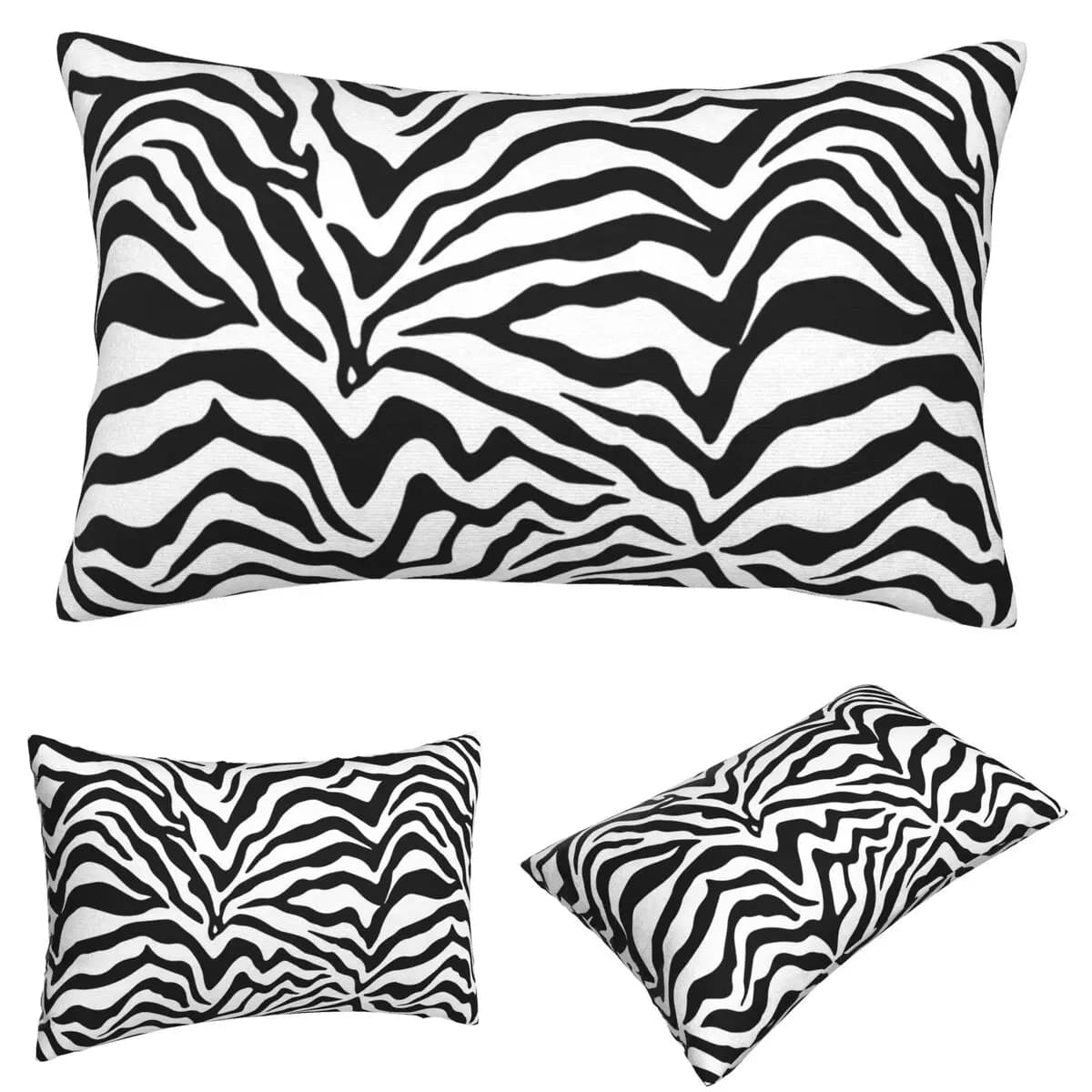 Zebra Print Rectangle Pillowcase Cushion Cover Decorative Bedroom Bed Home Comfort Throw Pillow