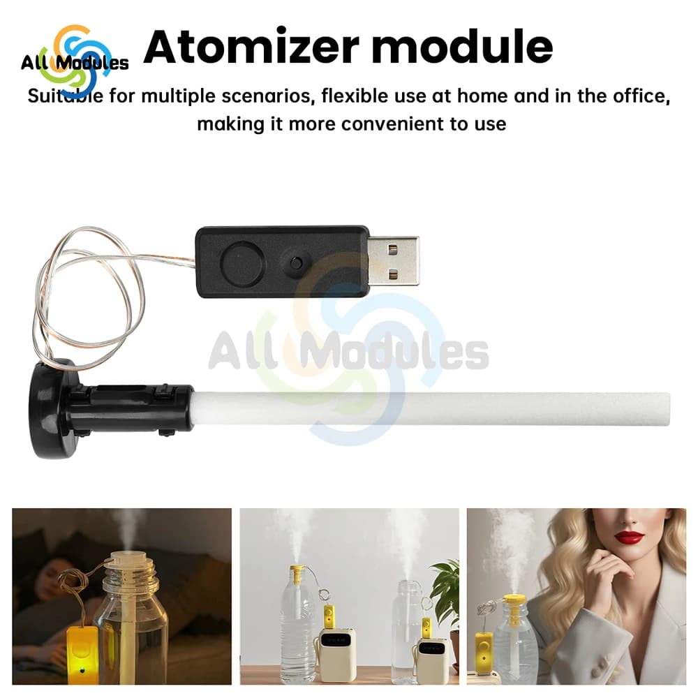 Mini modulo umidificatore USB DC 5V Modulo umidificazione a spruzzo singolo Umidificatore con controllo dell'atomiszazione ad ultrasuoni