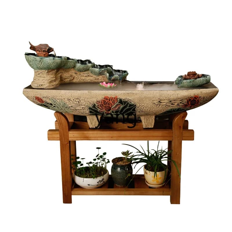 Yjq roccioso fontana che scorre ornamento pavimento acqua caratteristica fortunata soggiorno acqua circolante acquario umidificatore