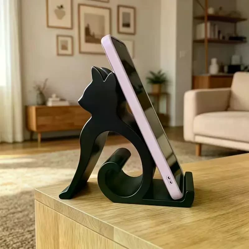 1Pcs 3D Printing Cute Kitten Dog Design Phone Stand For All Phones Tablets Bed Office Car Use Desktop Decoration