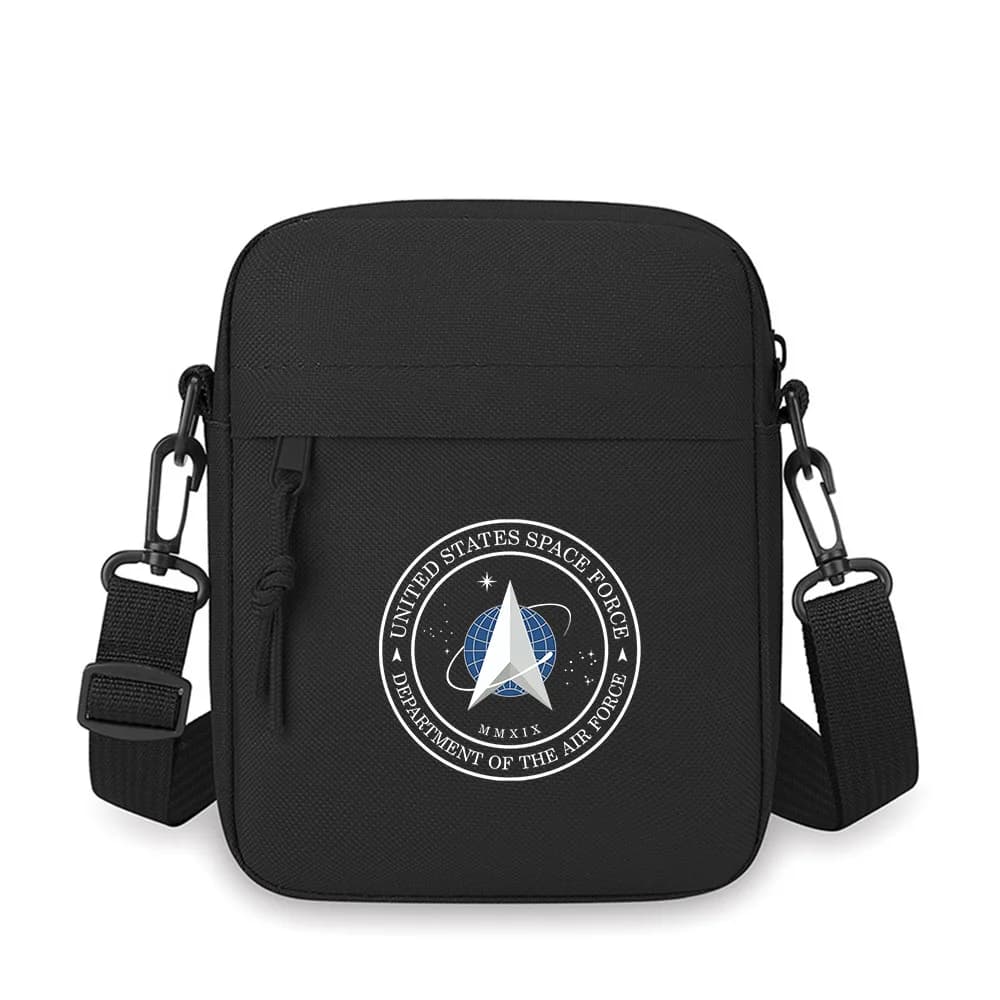 Emblema Space Force con stella Borsa a tracolla da uomo a spalla singola da donna Cartoon Anime Design di stampa di film unisex