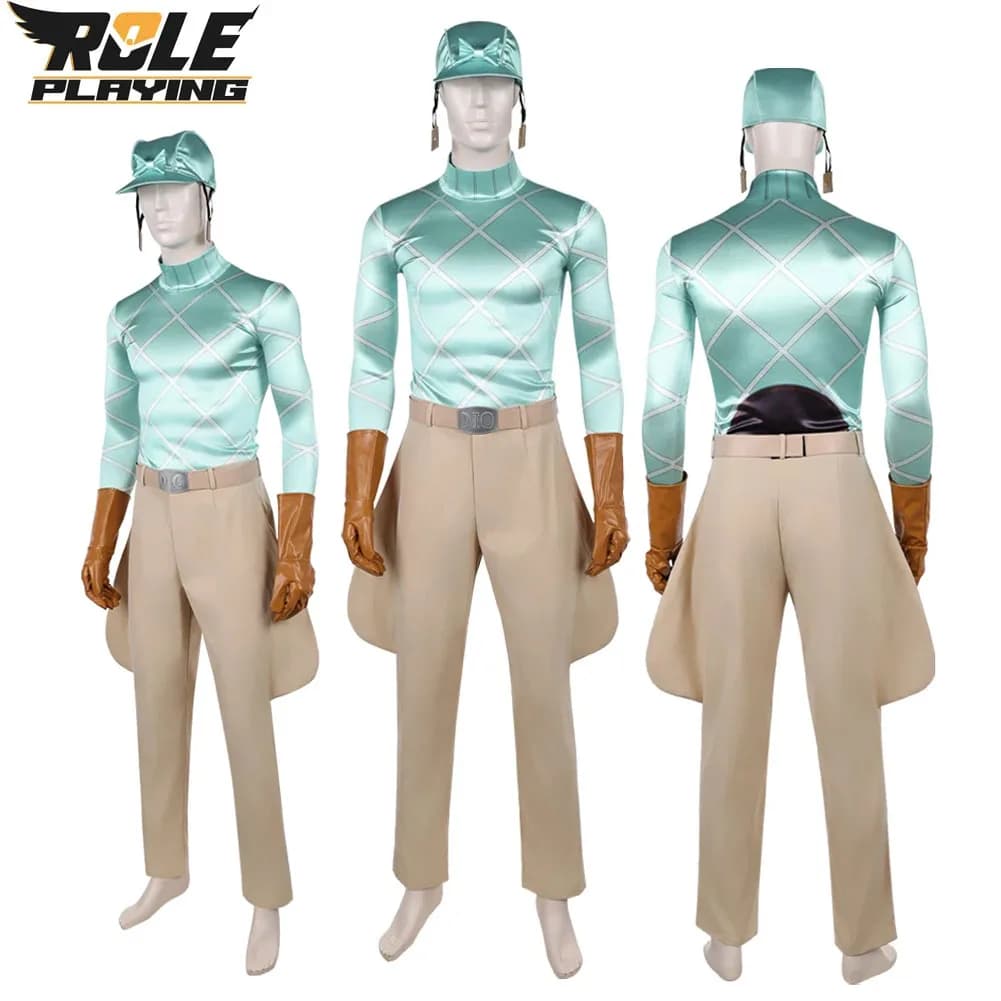 Costume Diego Brando for Men, Pants, Gloves, Hats, Belts, Clothing for Cosplay Anime Steel Ball Run JoJo, Dresses for Halloween and Carnival