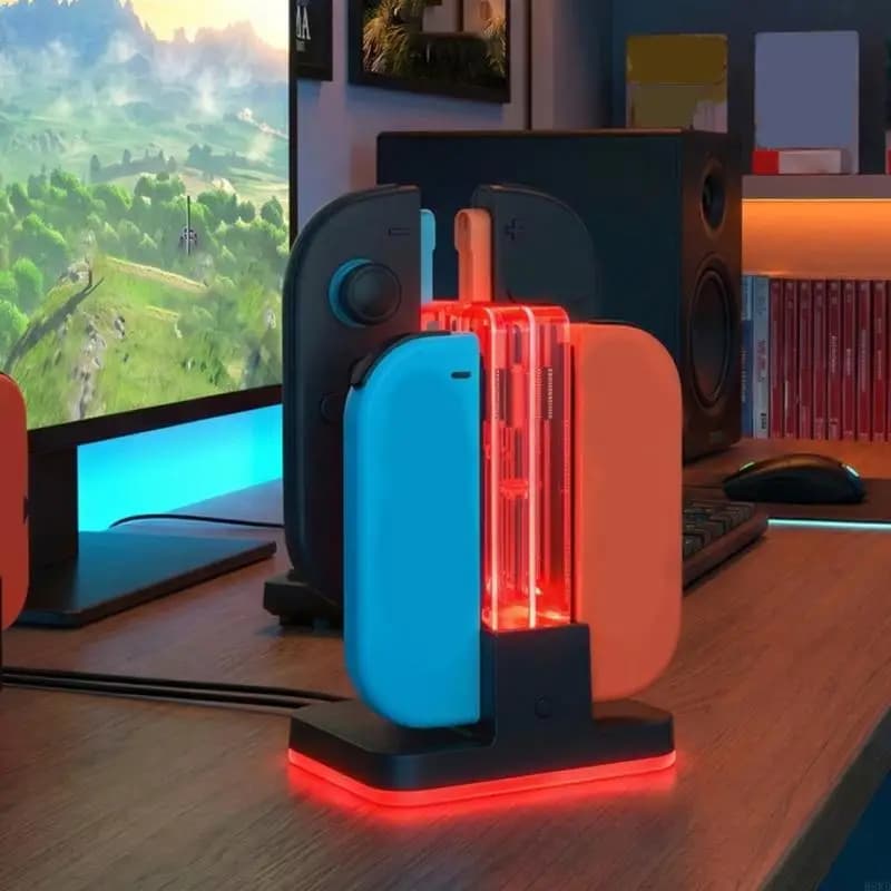 L'efficiente dock alimentazione a 4 porte per controller gioco contiene regolazione della temperatura e sicurezza H8WD
