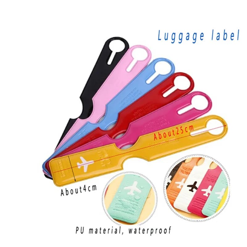 1/2 pezzi etichetta per bagagli portatile in tinta unita porta valigia per bagagli creativi etichette per imbarco etichetta accessori da viaggio