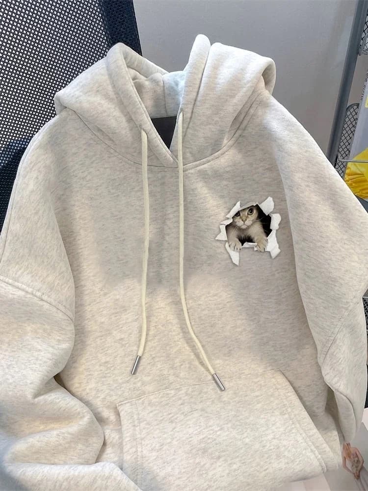 Mens With Hat Hoodies Oversize Man Techwear Big Waterproof Linen Modern Spring Drawstring O-Neck Gradient Gray Casual Solo Woole