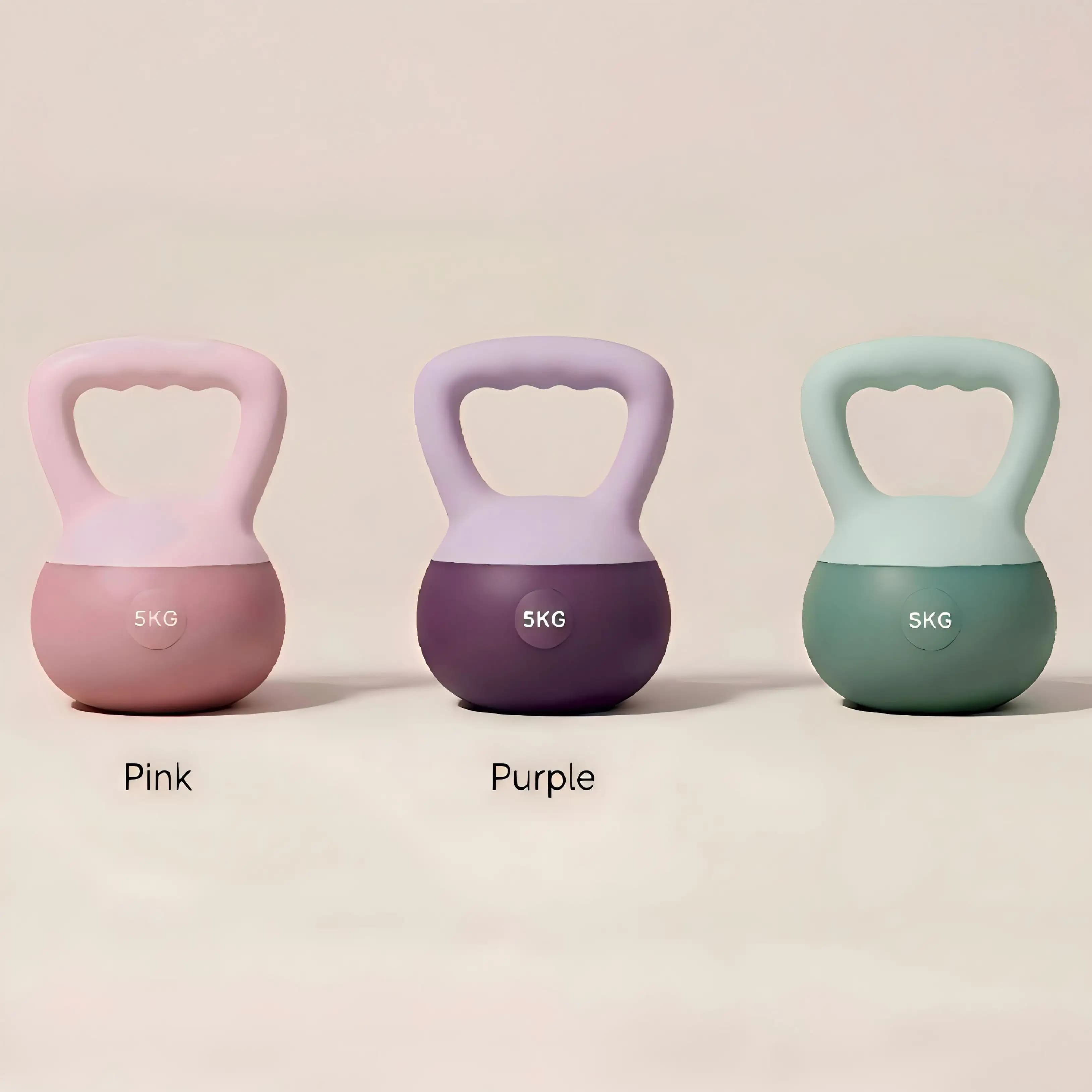 Kettlebell Colorato Rivestito per Allenamento di Forza Yoga e Fitness Domestico