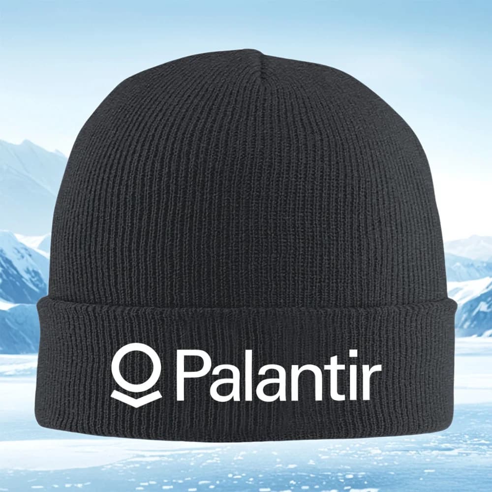 Palantir logo cerchio design e lettera Uomo Donna Cappello lavorato a maglia unisex Beanie Pullover Cap Inverno Termico Caldo Natale Outdoor Cy