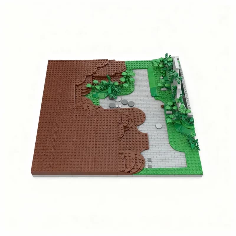 717 pz MOC Castello Medievale con Piazzale e Villaggio, Modellino da Costruzione, Giocattolo da Costruzione, Regali di Natale, Idea Creativa Fai da Te, Mattoncini