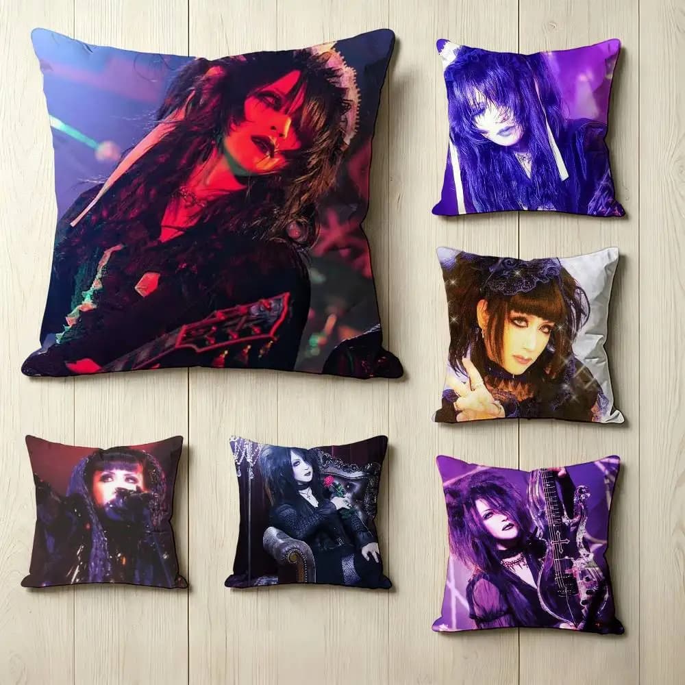 Baroque Rock Band M-Malice M-Mizer Square Double-Sided printed Pillow Case Bedroom Bedside Pillow Sofa Cushion Cover