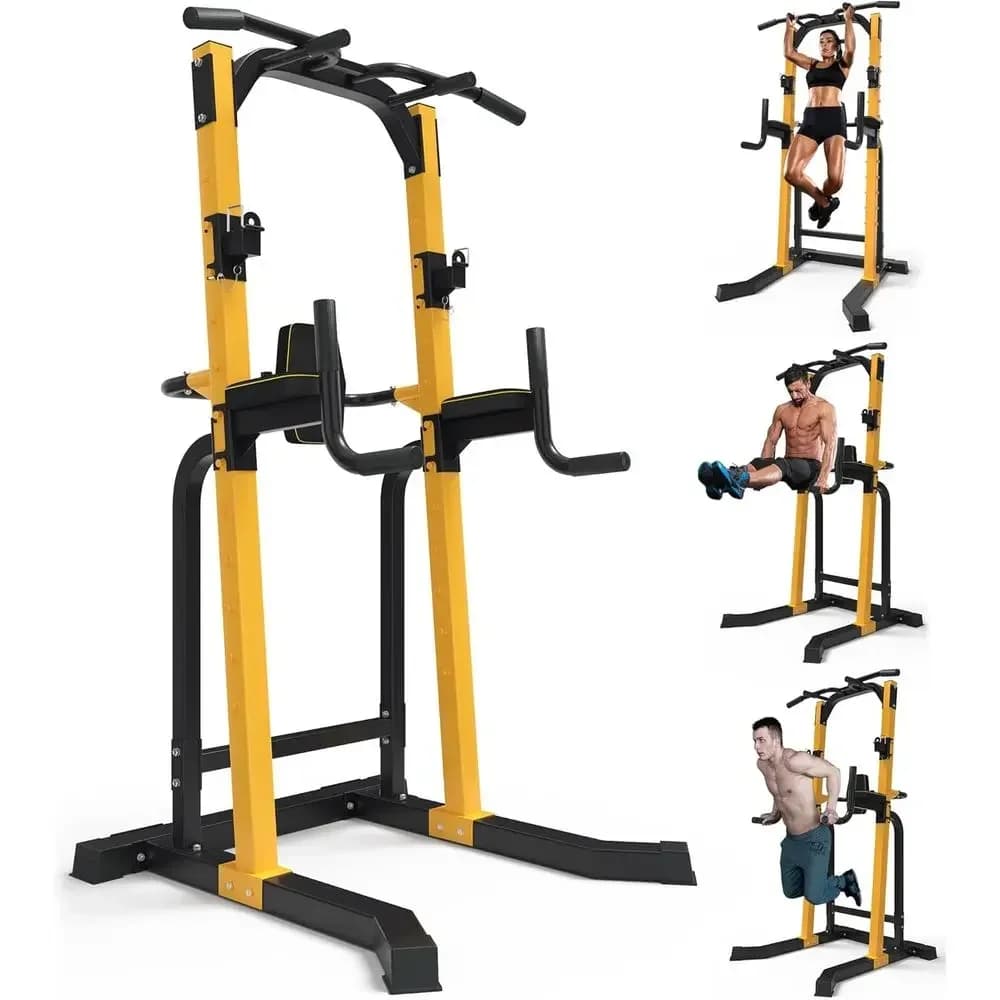 Heavy-Duty Adjustable Home Gym with Power Tower, Pull-Up Bar, and Dip Station - 1500 lbs Capacity