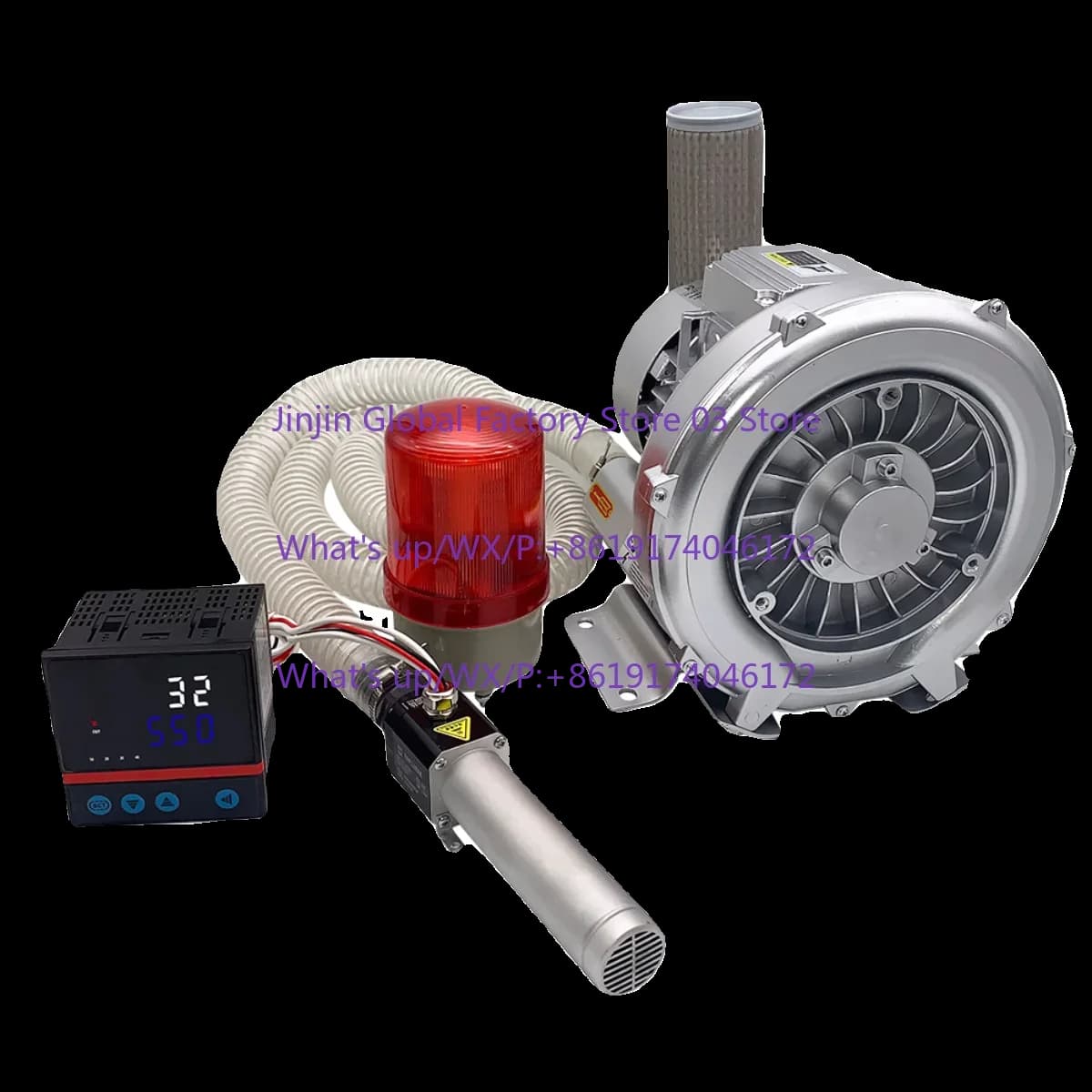 Soffiatore d'aria calda industriale compatto 3300W con display digitale, pistola ad aria calda per comunicazioni, riscaldamento ad aria compressa