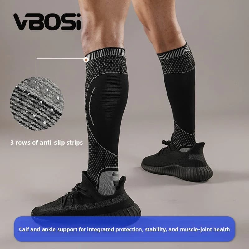 1 Pezzo Supporto Compressivo per Polpaccio Unisex, Adatto per Corsa e Basket, Calze Protettive per Polpaccio e Caviglia con Punta Aperta