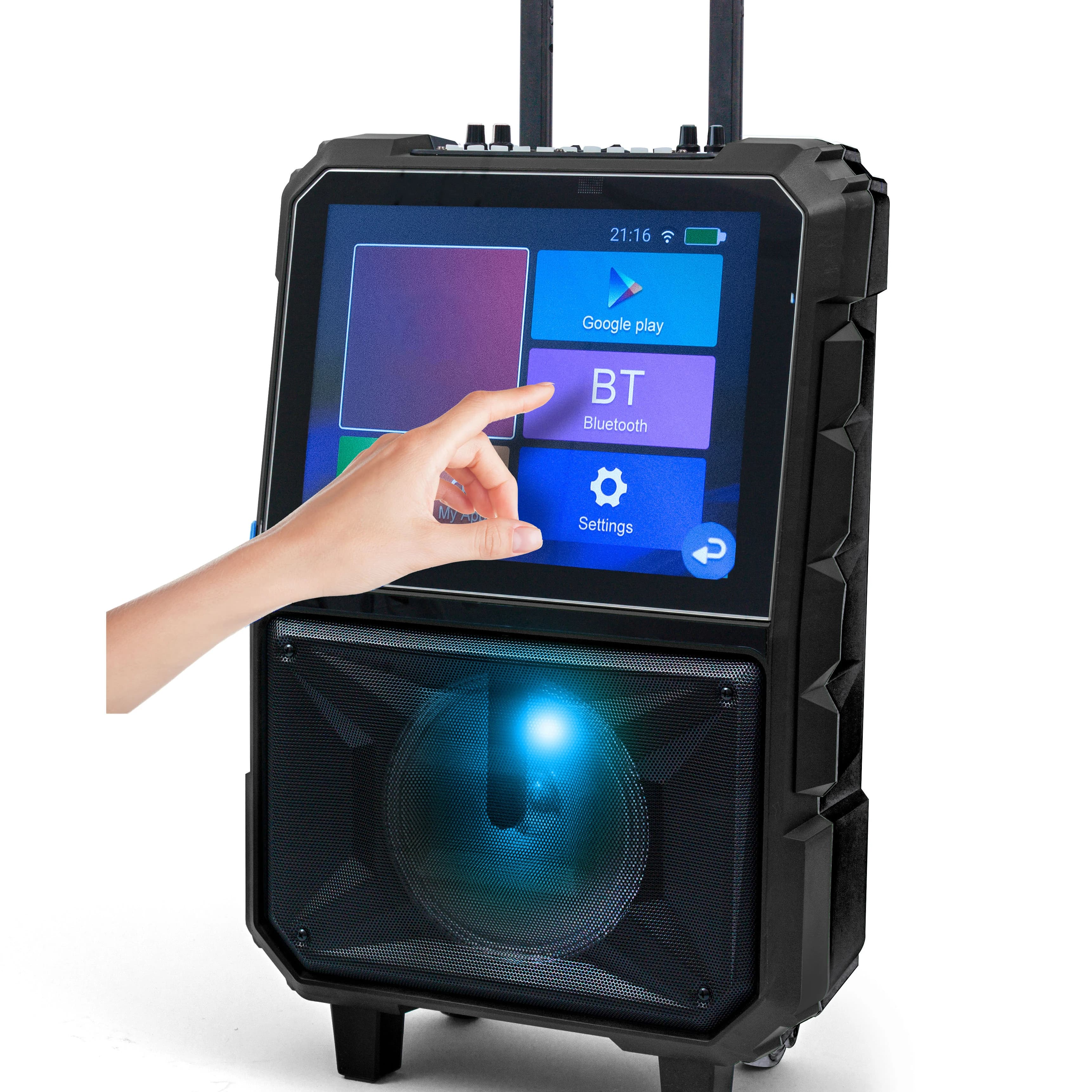 Hot Wireless portatile Blue Tooth Karaoke Machine Schermo LED 8''pollici 40W Altoparlante Sistema Android PA Smart Display Touch Screen