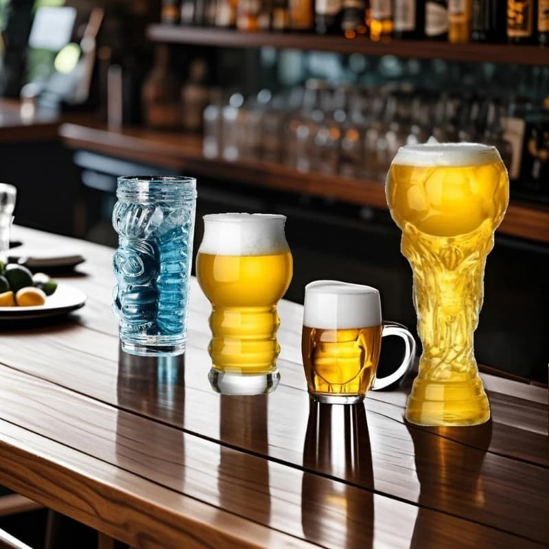 Tazza da clown Tiki con faccia di fantasma hawaiano, vetro da pinta, calcio, tazza da birra per pub, bar, birra, cocktail, bicchieri esotici alla moda