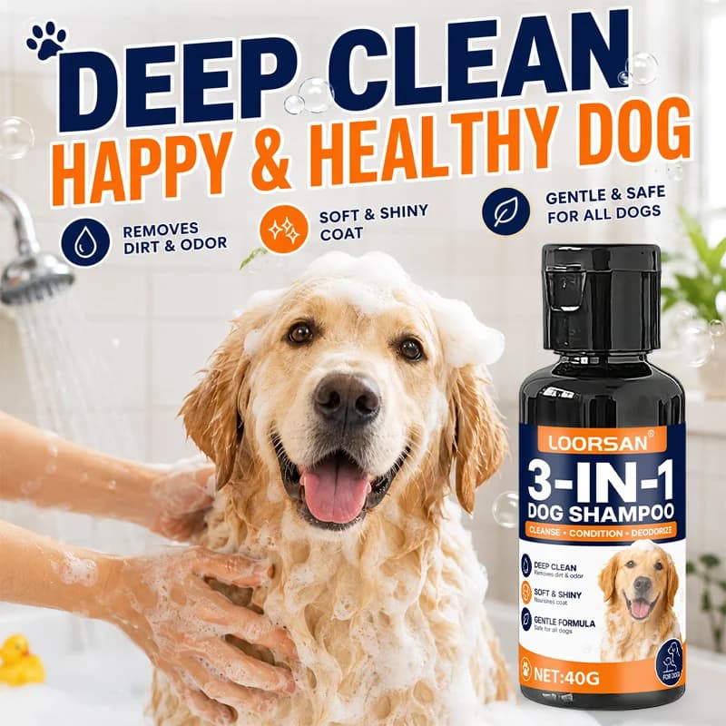 Dog Shampoo 3 In 1 Deep Cleaning Deodorizing Conditioner Gentle Coat Care Pet Wash For Dogs Soft Shiny Fur Grooming 100G