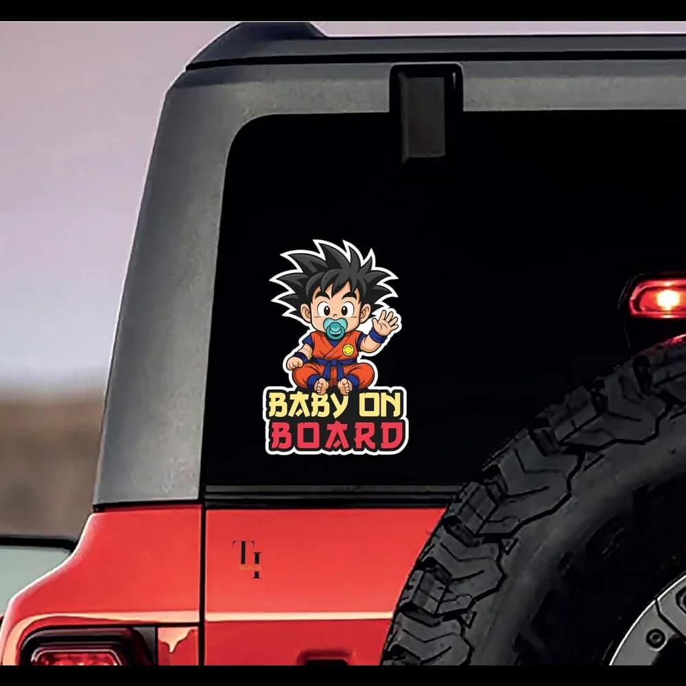 Adesivo Anime 'Bambino a bordo' Rimovibile, Decalcomania per Paraurti Auto, Finestra Interna ed Esterna, Adesivo in Vinile per Auto, Camion, Furgone