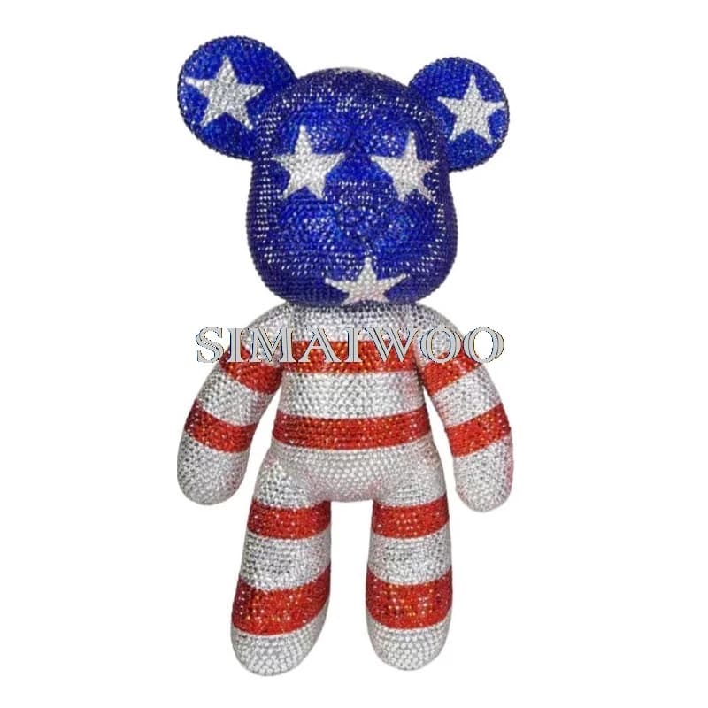 Custmable Strass Orso Statua FAI DA TE Bandiera DEGLI STATI UNITI Graffiti FAI DA TE Mosaico Bambola Bling-bling Giocattolo Punto Croce Bambini Bithday Regalo Di Natale