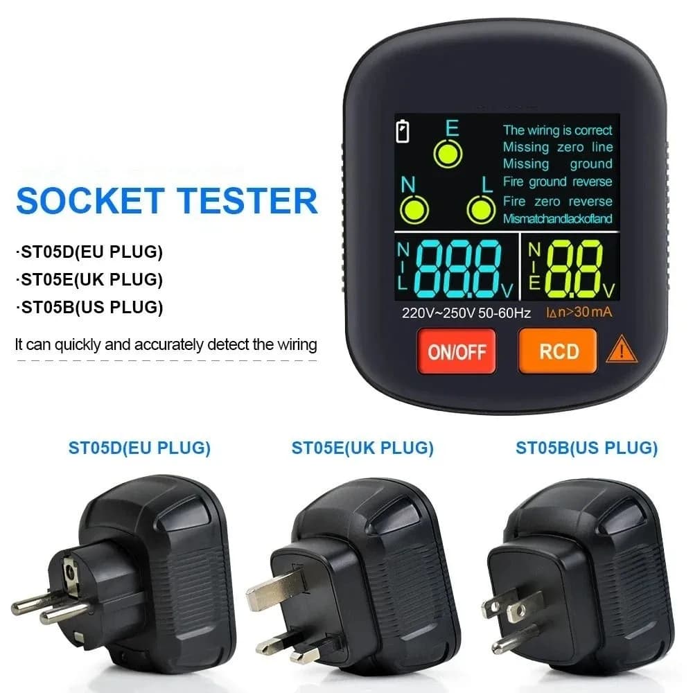 Intelligent Digital Tester for Electric Courses: Polarity detector, Phase, RCD, Voltage, Earth, Neutral, NCV - Spina EU