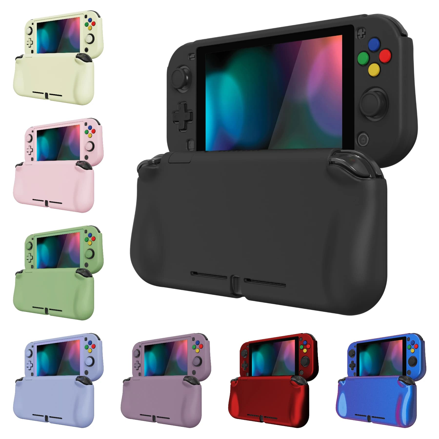 Set di custodie protettive PlayVital ZealProtect per Nintendo Switch Lite, guscio con protezione schermo, impugnature per pollice e cappuccio per pulsanti