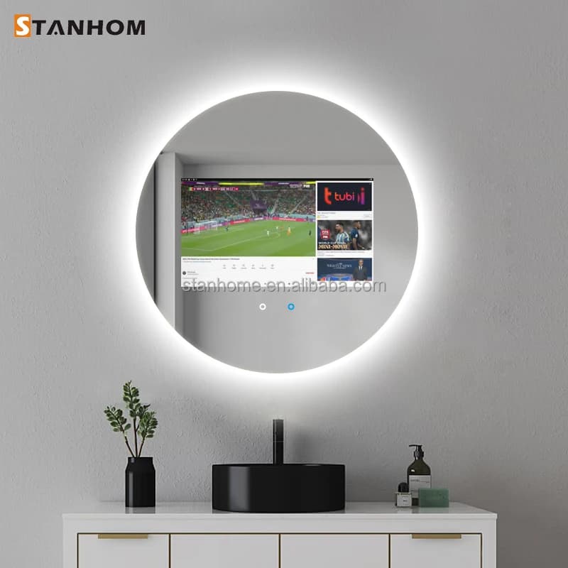 Specchio intelligente LED touch screen Android WIFI da 13,3 pollici per bagno STANHOM con fotocamera