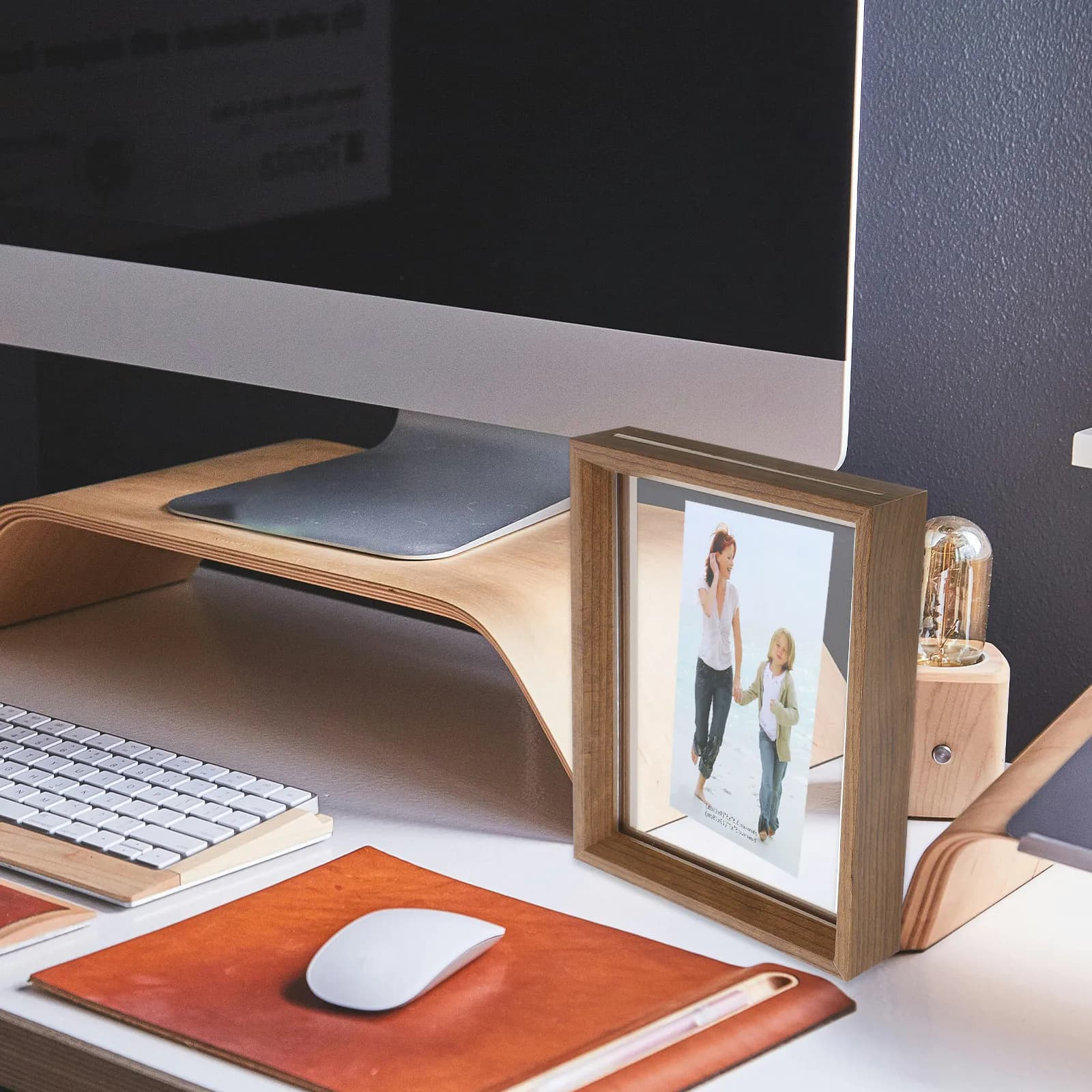 Frame for Photo in Double Sided Acrylic, Small Table Image Display for Home and Office Furniture
