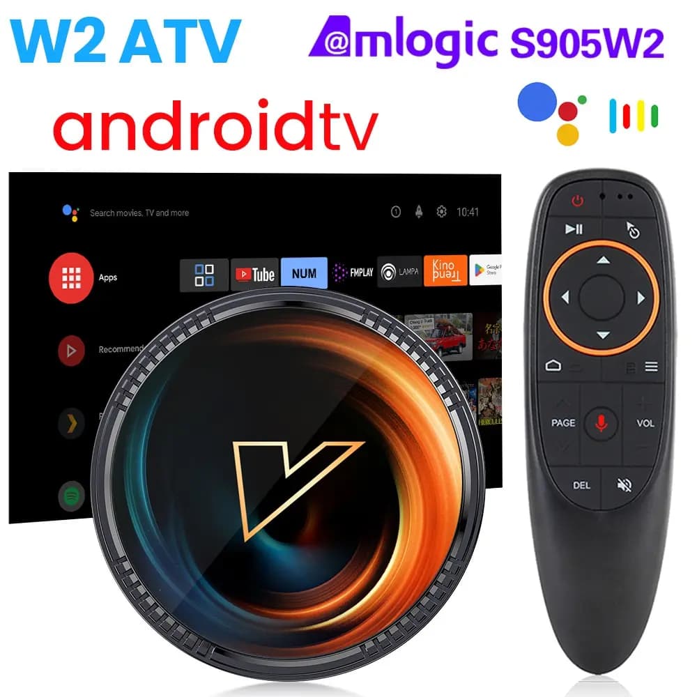 W2 ATV TV Box Android 11 Amlogic S905W2 support 4K AV1 2.4 and 5G Wifi BT with Google Voice Remote 2 g16g 4 g32g 64G Smart TV Box