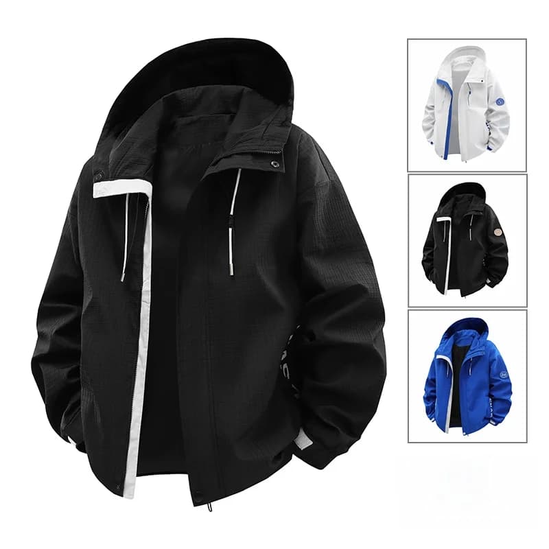 Trendy Casual Hooded Jacket Men's 2025 Spring Autumn New Style High-End Feeling Handsome Versatile Loose Comfortable Outerwear