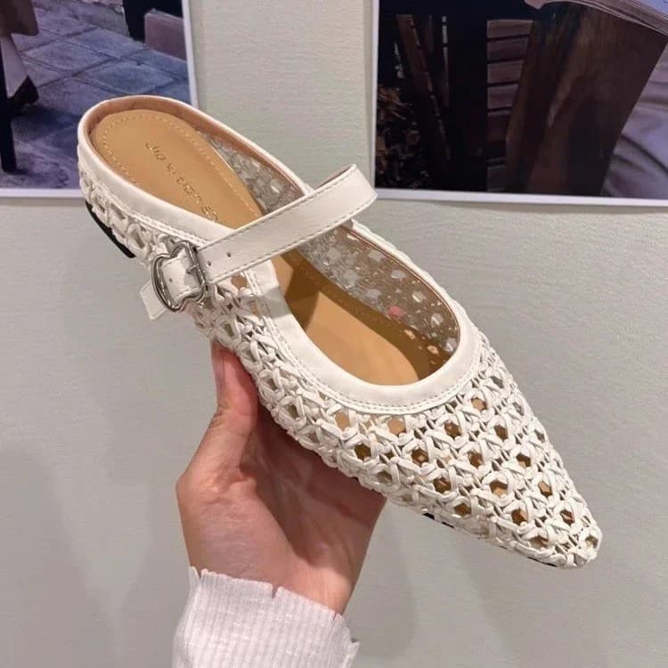 Women's Slippers New Fashion Breathable Network Dancers High Point Slippers with Luxury Knife Women's Shoes