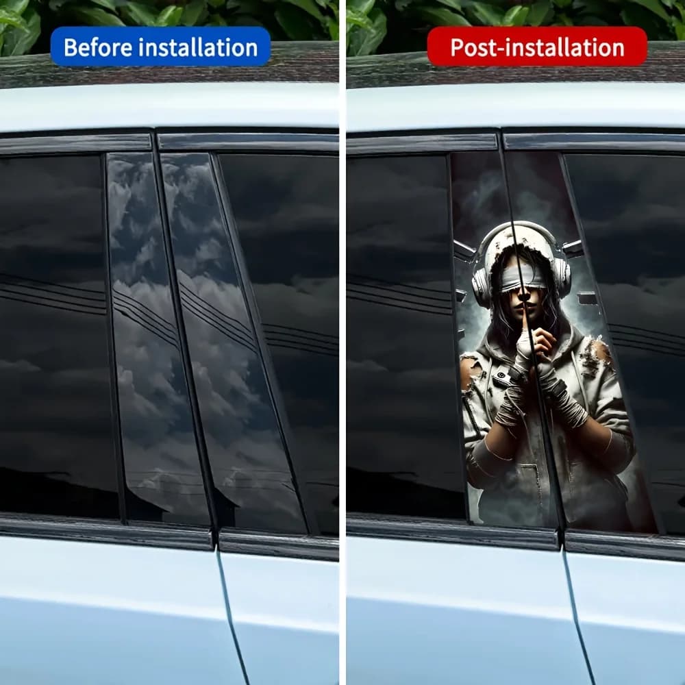 A set of 2 B mounting stickers for waterproof and sun-resistant cars --- durable vinyl model "please keep calm".