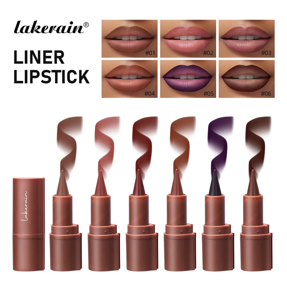 Lakerain Lip Liner Lip Pen for Lipstick Long-Term Waterproof Drying 2 IN 1 Lip Liner and Lipstick Sexy matte cosmetic