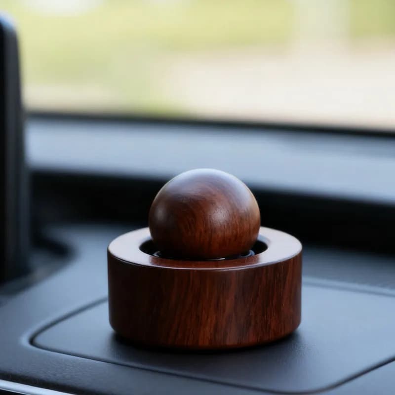 1/2PCS Nuovo Sfera di Legno Diffusore di Olio Essenziale Fragranza Legno Creativo montato su Veicolo Legno di Noce Nero Aromaterapia Profumato