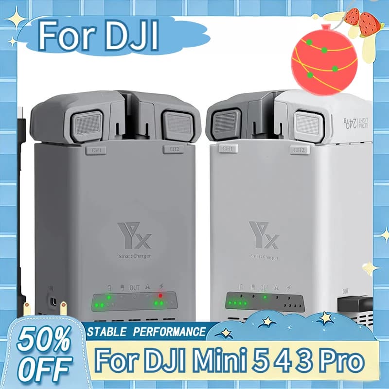 Hub di Ricarica Bidirezionale per DJI Mini 5 Pro/4 Pro/Mini 3 Pro, Stazione di Ricarica Rapida con Gestore Batteria e Cavo di Ricarica