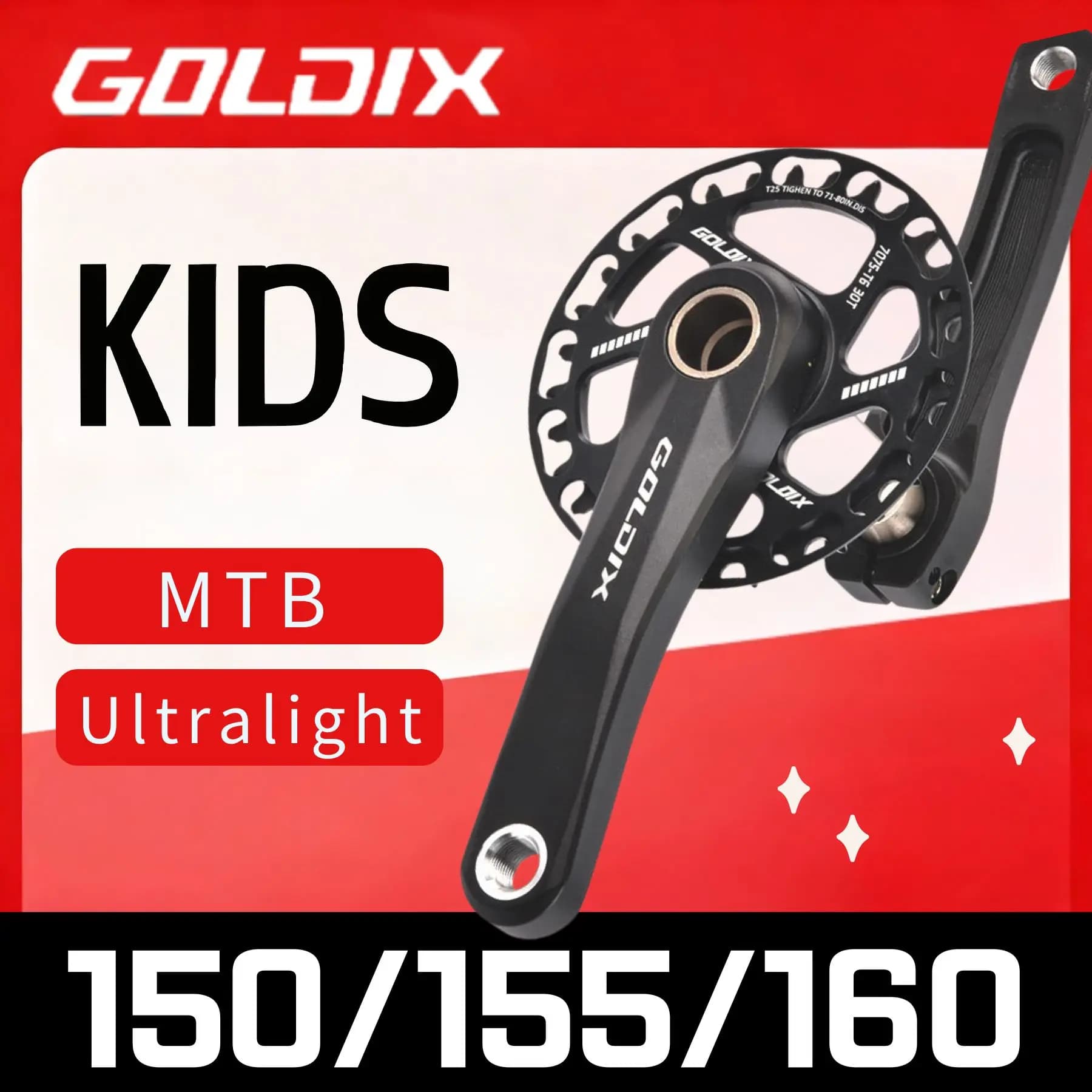 Guarnitura Ultraleggera Integrata per Bambini 155mm 150mm 160mm 140mm 127mm con Paracatena BB68 per Bici MTB Bambini