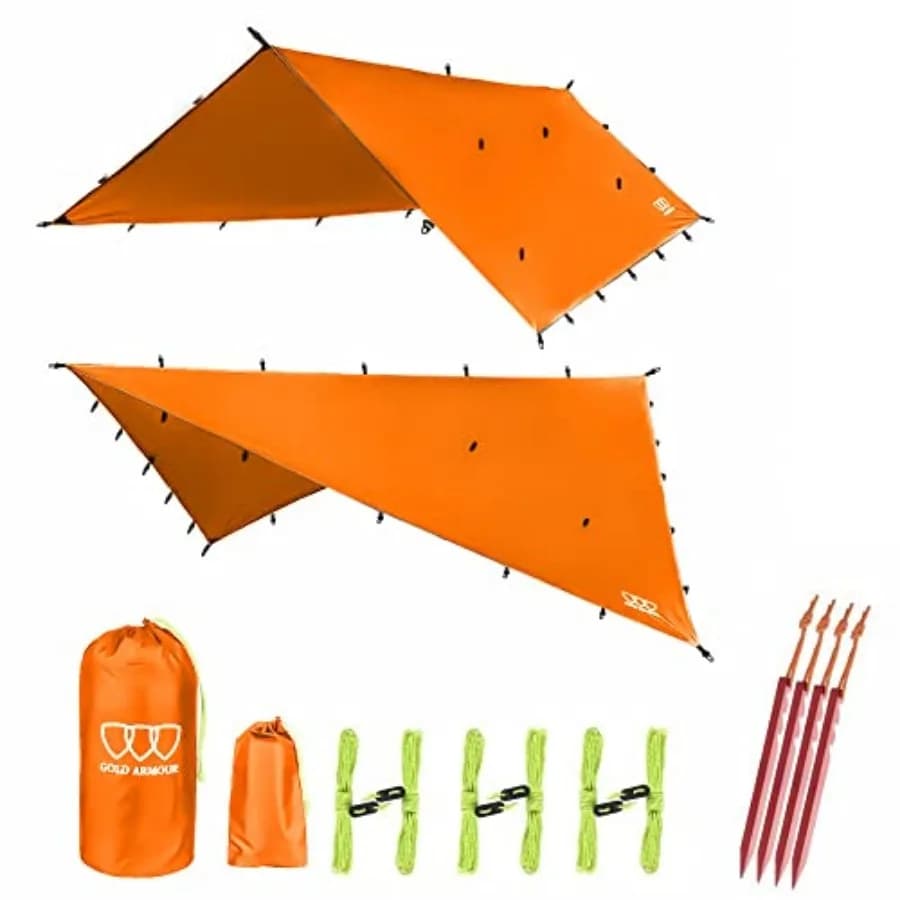 Telo Antipioggia per Amaca, Telo Protettivo Premium 14.7ft/12ft/10ft/8ft, Tenda Impermeabile Ultraleggera per Campeggio, Attrezzatura di Sopravvivenza