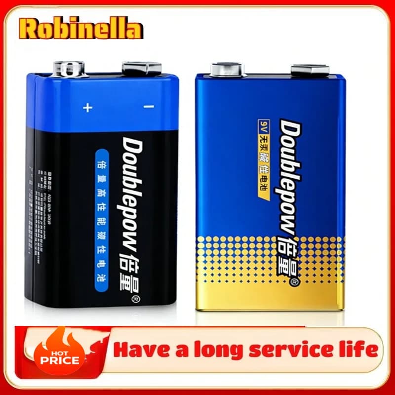 Batteria Professionale 9V Zinco-Carbone 6F22 1-10 Pezzi per Rilevatori di Fumo, Allarmi di Sicurezza, Radio di Emergenza, Monitor Medici