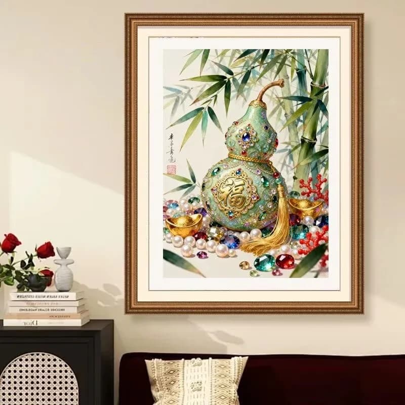 9CT 11CT Gourd Embroidery DIY Chinese Style Printed Kits Cross Stitch Thread Needlework Sets Home Crafts 50 Colors