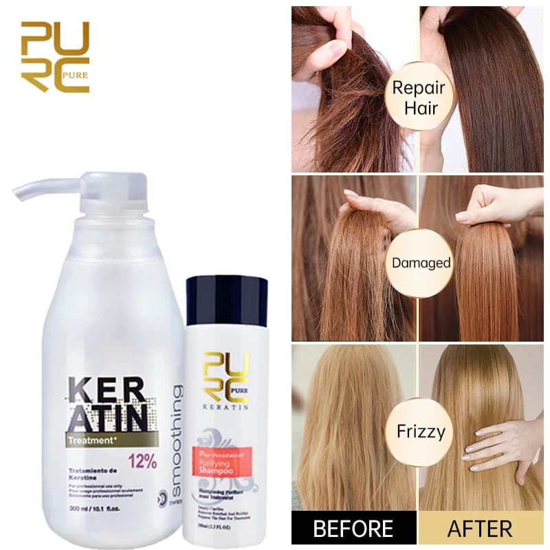 Brazilian keratin PURC 12% shapeline straightening hair repair keratin damage for hair 300ml