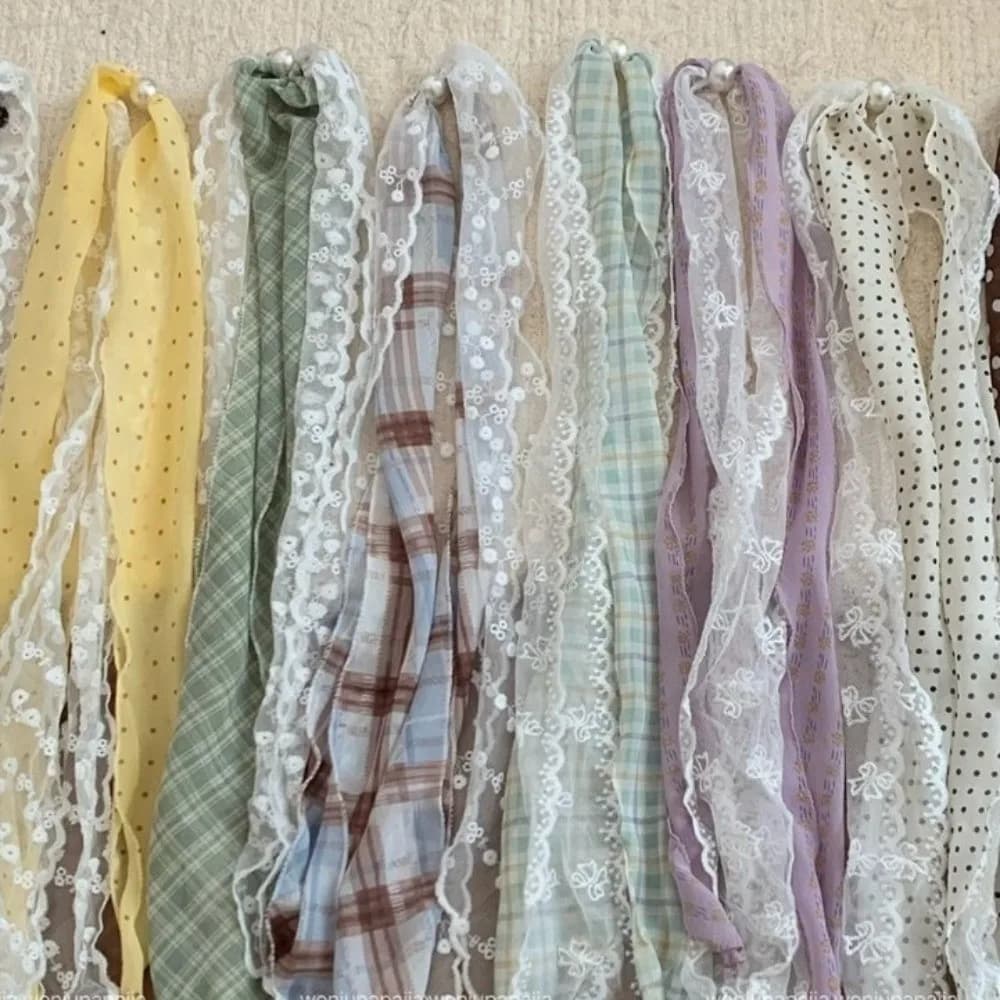 Cintura Multifunzionale con Motivo Geometrico, Accessori per la Vita a Quadretti, Stile di Alta Gamma, Sciarpa Vintage in Chiffon a Pois per Donne
