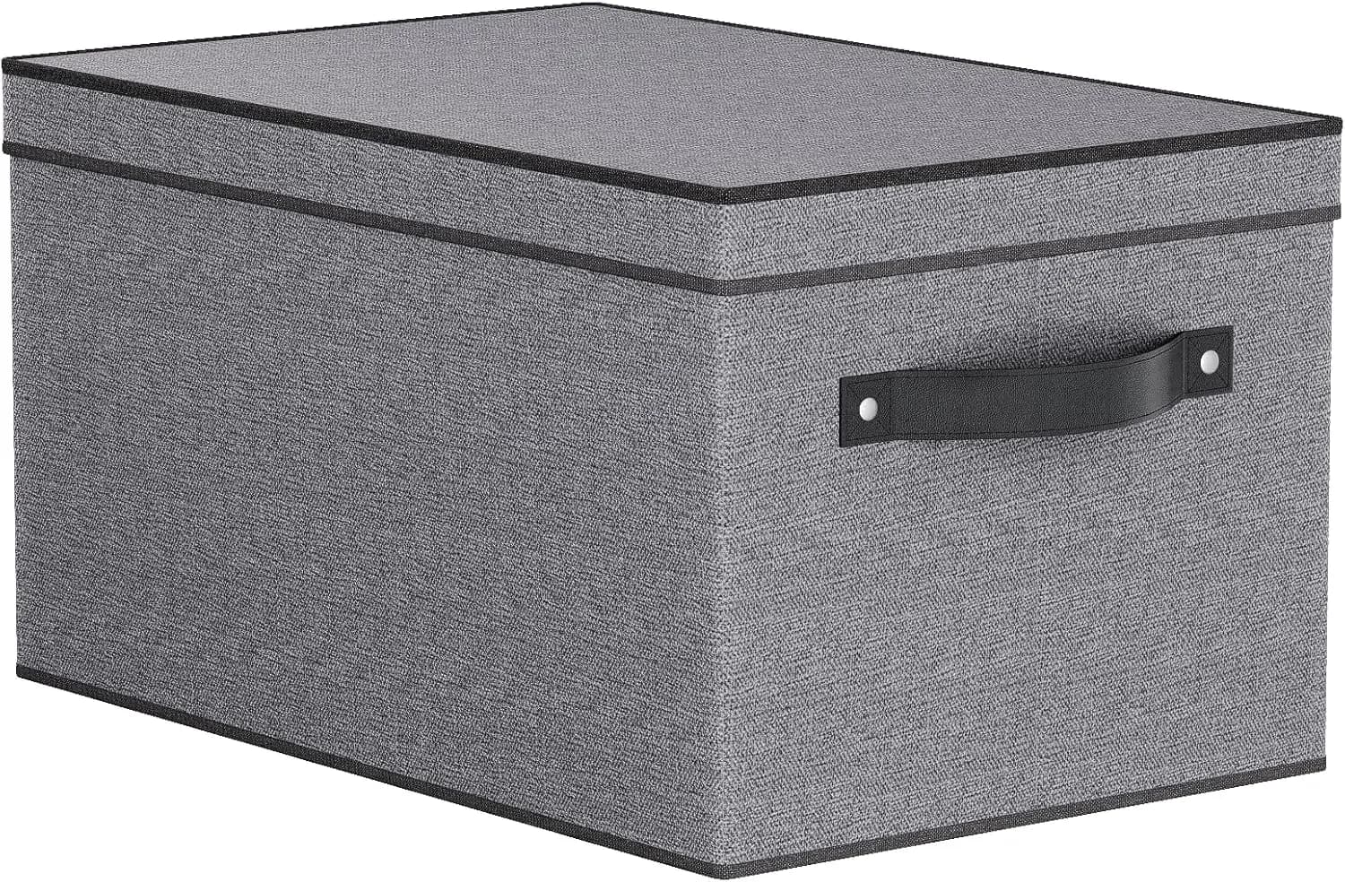 Scatola portaoggetti pieghevole in tessuto con coperchio, organizer da 7,1x9,1x13 pollici per scaffali e armadi, grigio, confezione da 1