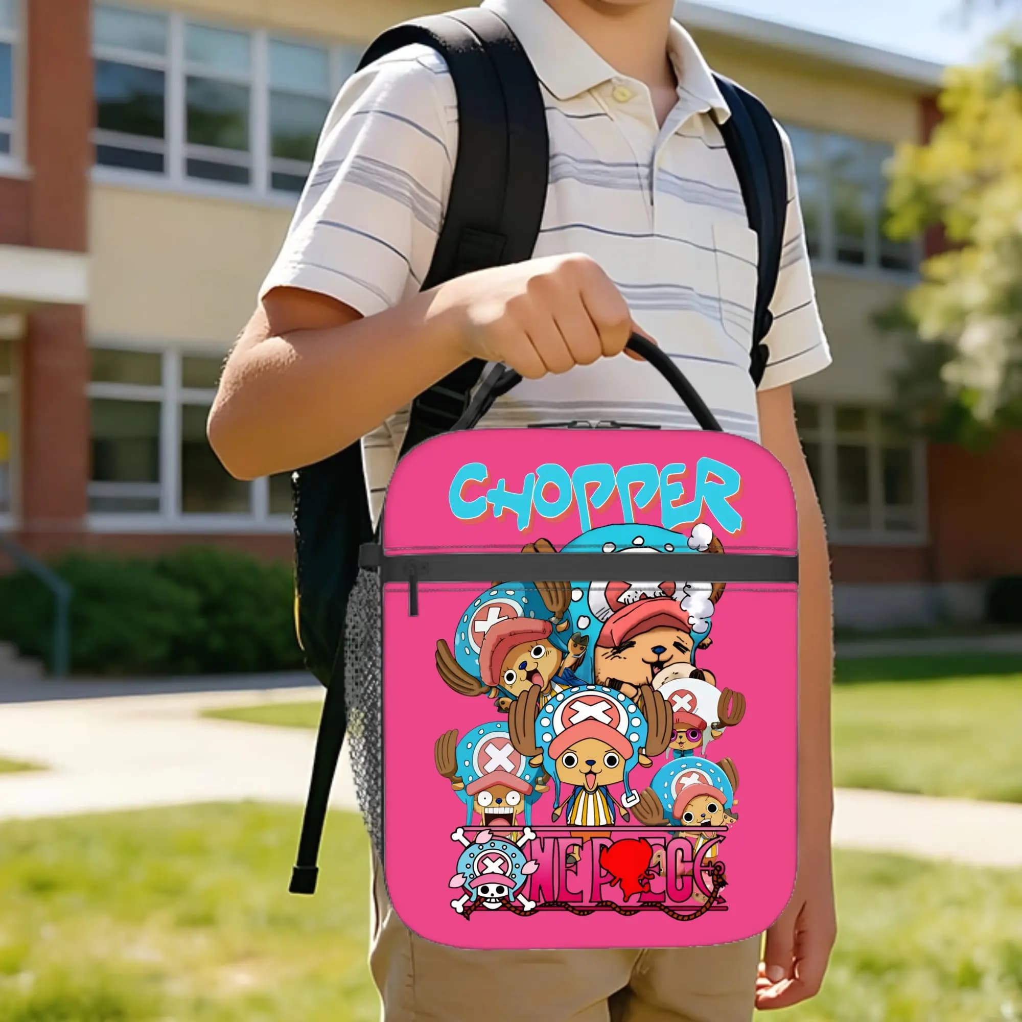 Tony Tony Chopper One Piece Borse termiche per il pranzo Contenitore per il pranzo Borsa termica Borsa per il pranzo Borsa da viaggio per la scuola Borsa Bento