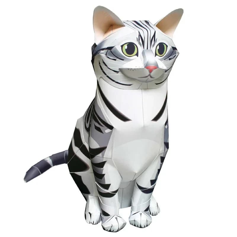 American Shorthair Cat Folding Handmade Origami Art Mini Cute 3D Paper Model Papercraft Animal DIY Teens Adult Craft Toys QD-066