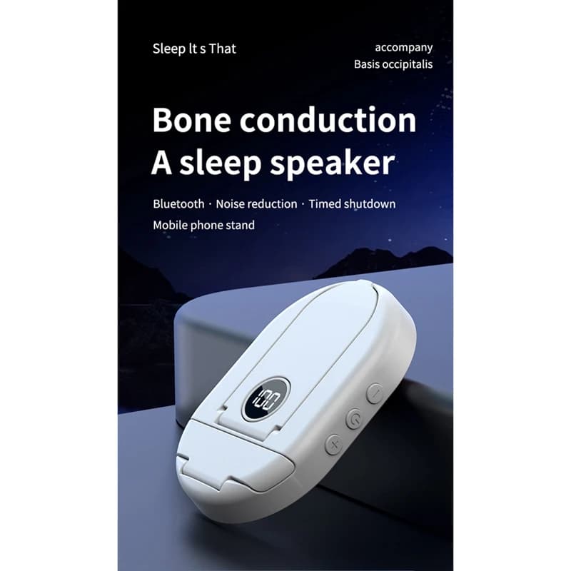 Altoparlante per dormire Bluetooth 5.3 Altoparlanti wireless a conduzione ossea Riduzione del rumore con rumore bianco per migliorare il sonno White-A75P