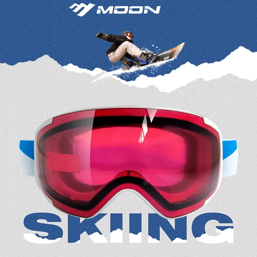 Casco da sci MOON con occhiali protettivi per le orecchie, antivento, sport sulla neve, skateboard, snowboard, sicurezza