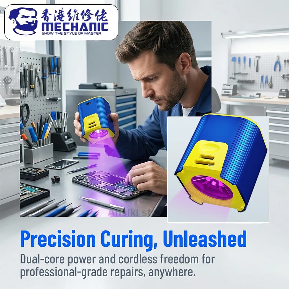 MECHANIC L1 Pro UV Curing Lamp Dual-core Portable UV Light with Built-in 400mAh Battery for UV Glue/Resin/Green Ink Curing tool