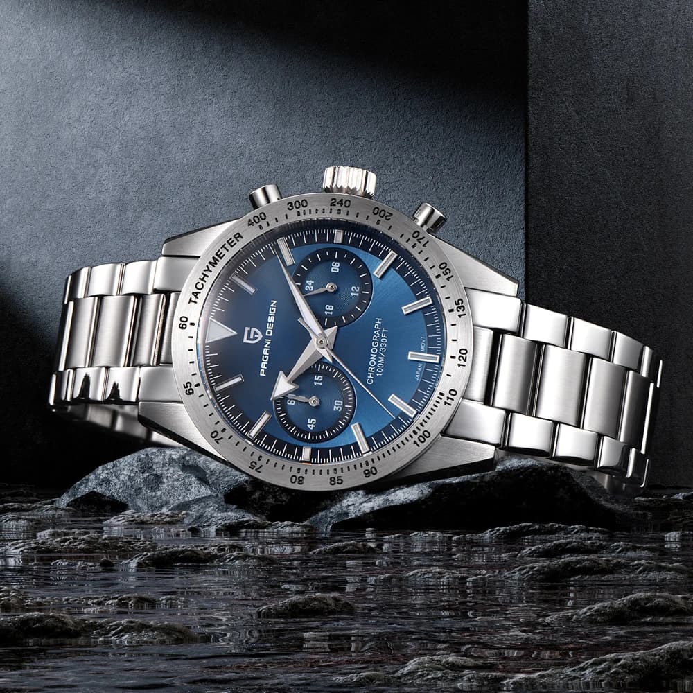 PAGANI DESIGN Nuovo Retro Freccia Larga Luna Orologi da uomo Orologio al quarzo di lusso per uomo Cronografo sportivo VK64 AR Vetro zaffiro 2026
