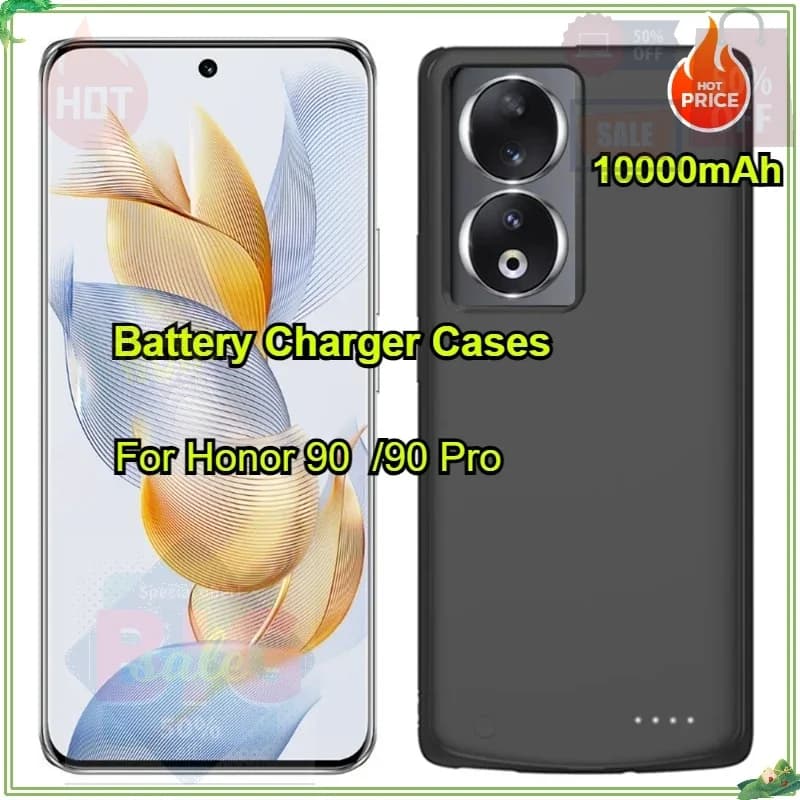 Custodie con Batteria da 10000mAh per Honor 90 5G, Cover Power Bank Portatile, Custodia con Batteria Esterna per Honor 90 Pro, Custodia di Ricarica