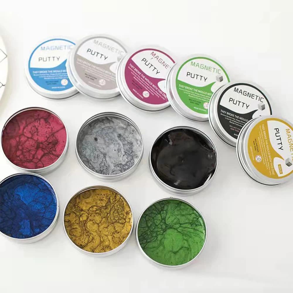 Resin Magnetic Bouncing Mud Ferrofluid High Stretch Magnetic Suction Clay Interesting with Magnet Mud Playdough Kids Toys