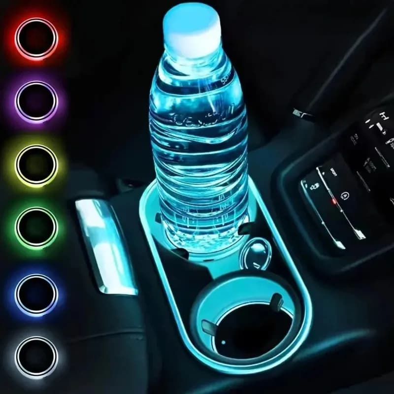 Car cup holder, LED light pad, bottle light sensor, 2/4