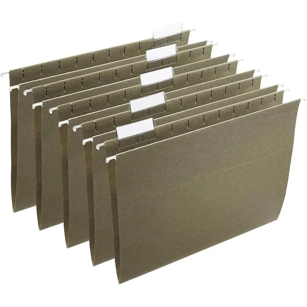 Cartelle portadocumenti resistenti, formato Letter, 5 scomparti, verdi, confezione da 250